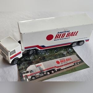 Ralstoy American Red Ball World Wide Movers Semi Truck & Trailer 20/26 Postcard